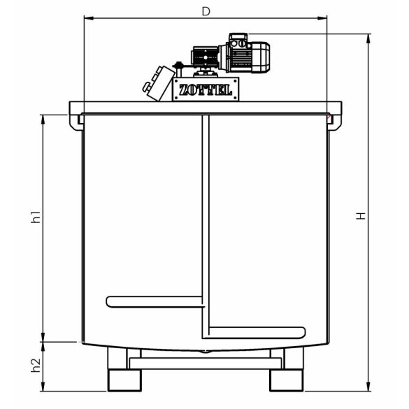 Mixing tanks on wheels with mixer