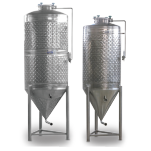 Beer fermentation tanks with cooling jacket