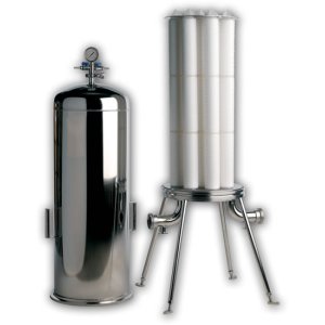 Candle filter housing made of AISI 316